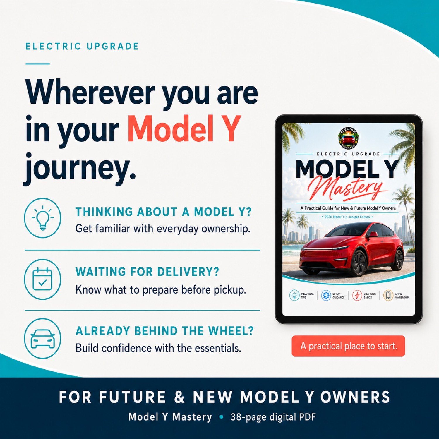 Wherever you are in your Model Y journey — thinking about it, waiting for delivery, or already driving