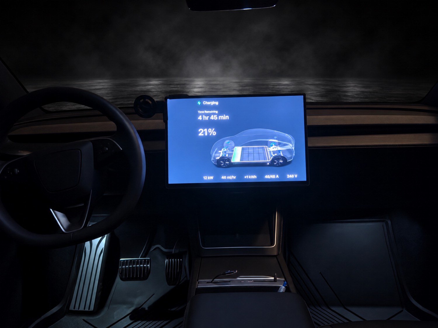 Model Y Juniper cabin while charging